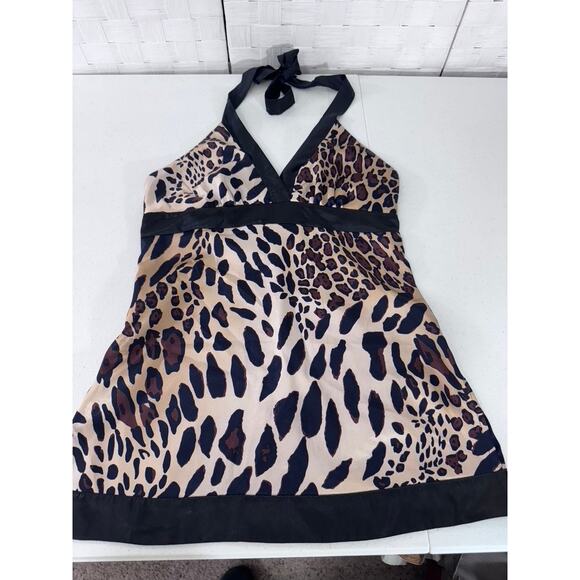 "CANDIE'S" Y2K Babydoll Cheetah Halter Top Vintage SZ S Diva Club Streetwear - Picture 5 of 10